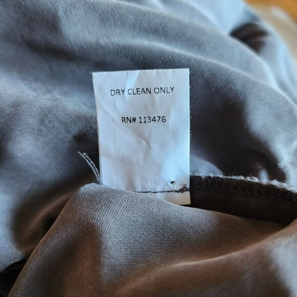 Yigal Azrouël Dress XS/2 Gray Shift Square Neck Pockets Bubble Hem Minimal - Picture 4 of 6